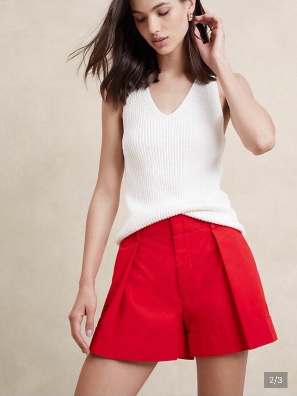 Banana Republic Poplin Red Shorts